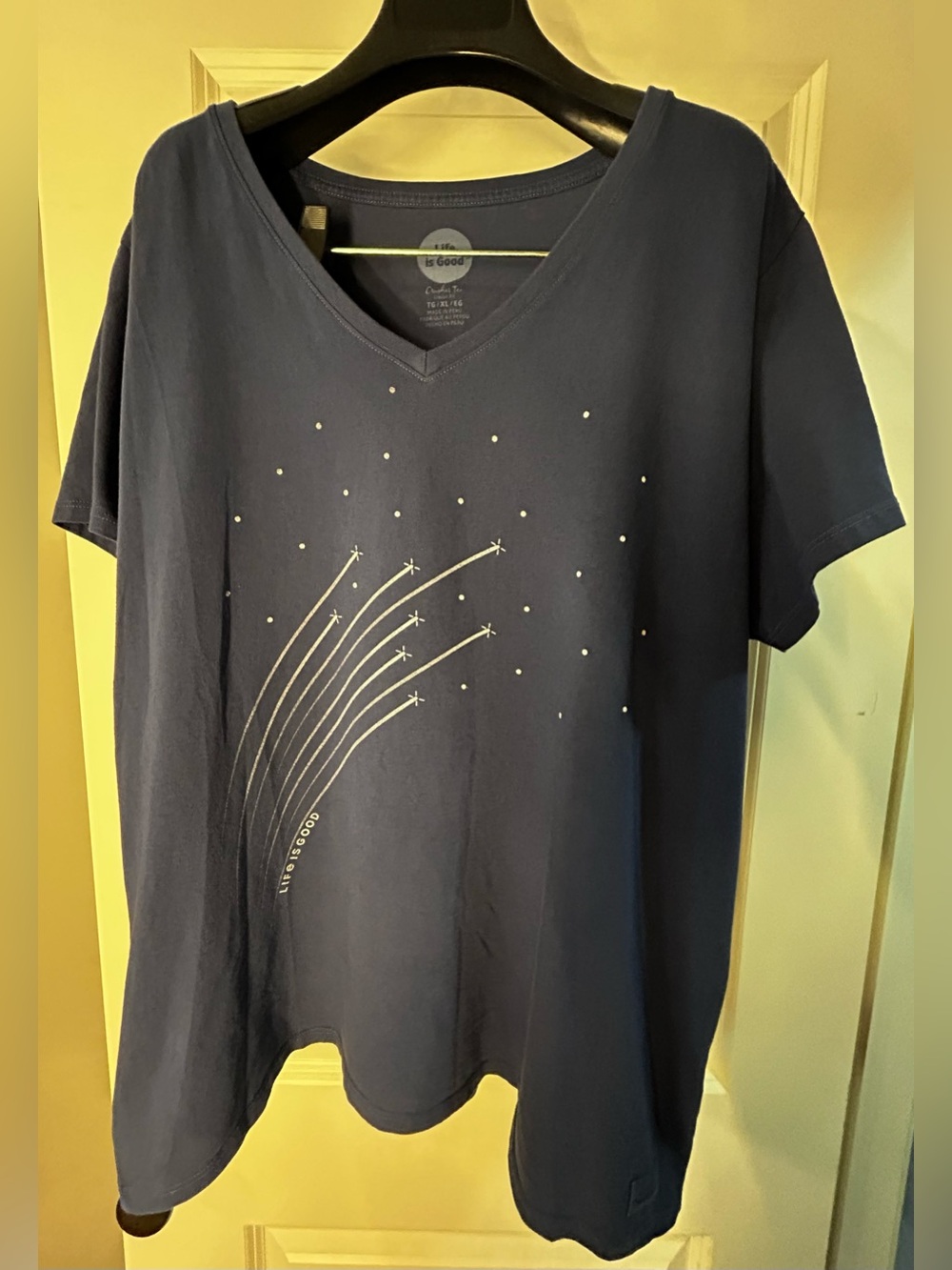 Women's Life is Good Shooting Star Blue Short Sleeve XL